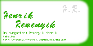 henrik remenyik business card